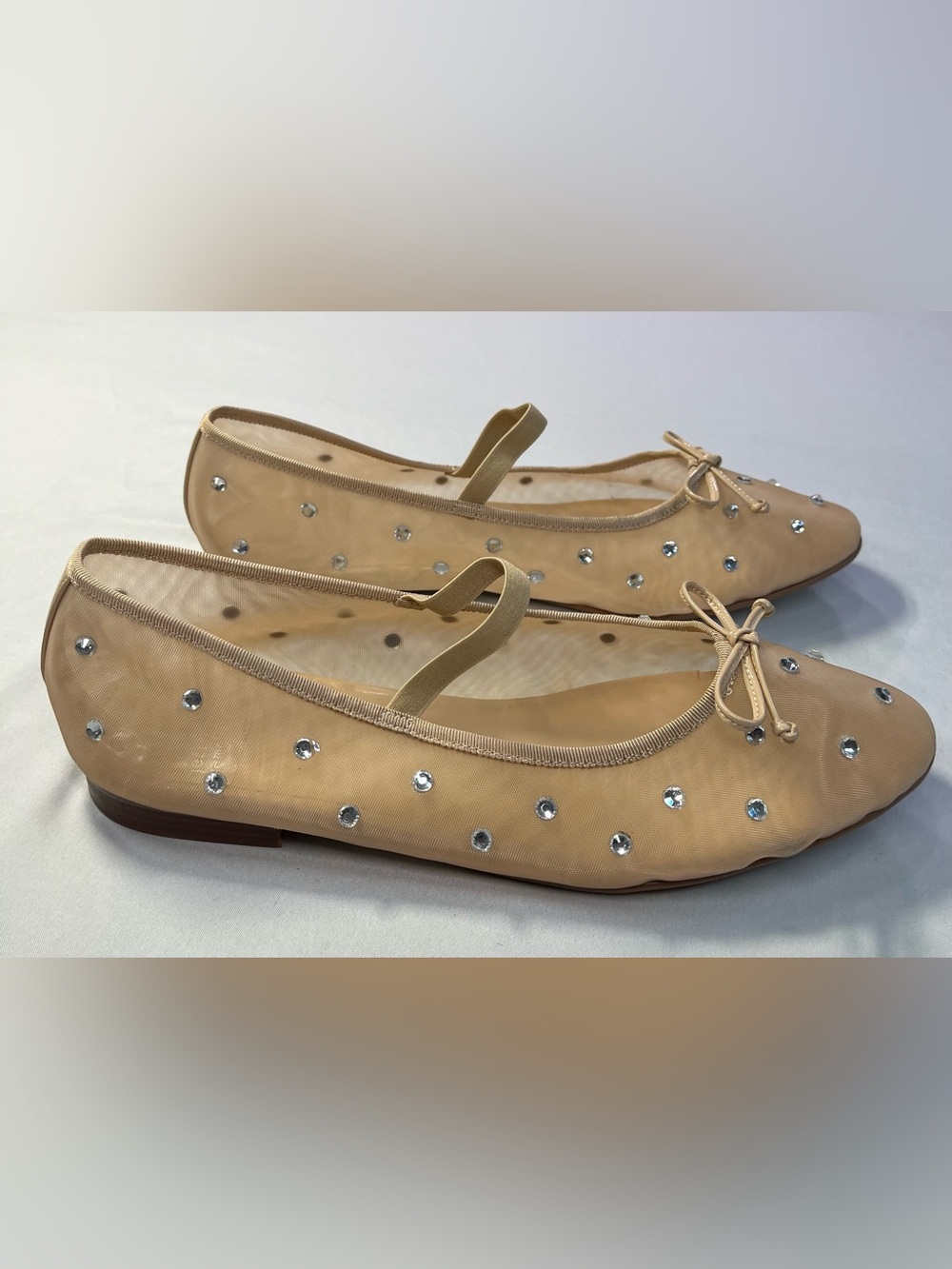 Jeffrey Campbell Releve Mary Jane Ballet Flats 11 Mesh Crystal Embellished NEW - Picture 7 of 11